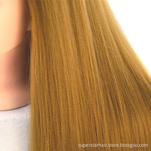 Light brown color practice head synthtic training head for braiding doll head